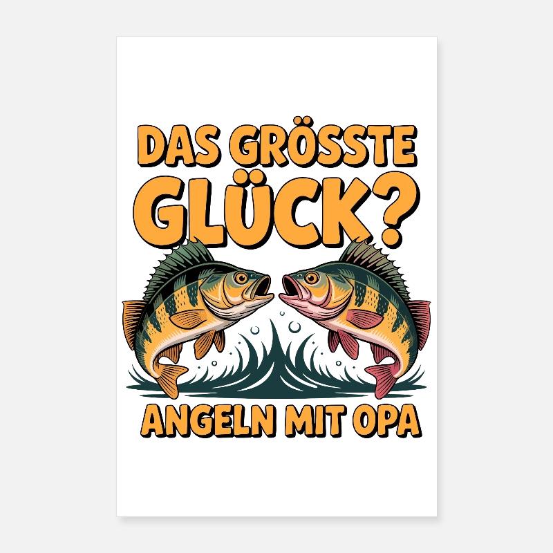 Opa Angler Geschenk Poster 60x90 cm
