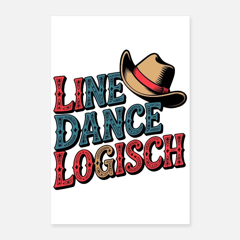 Line Dance Logisch Poster 60x90 cm