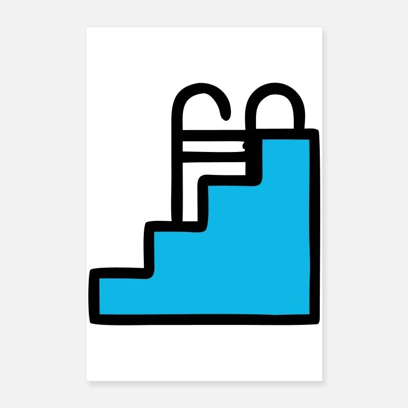  Pool Leiter Schwimmbad Icon Poster 60x90 cm