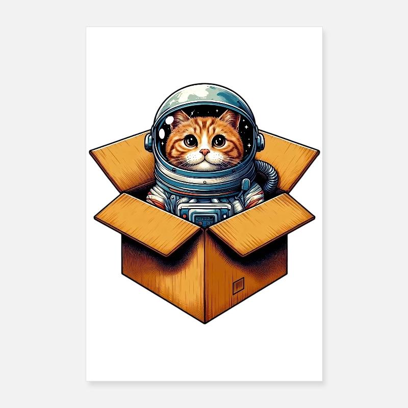 Chat astronaute Poster 60 x 90 cm