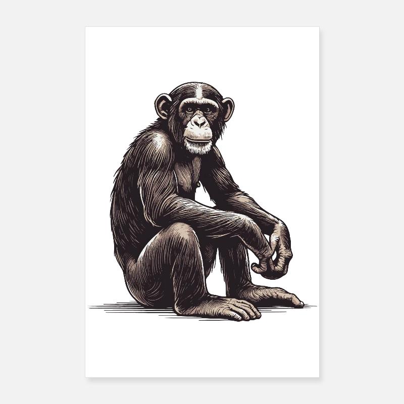 Chimpanzee Poster 24" x 35" (60x90 cm)