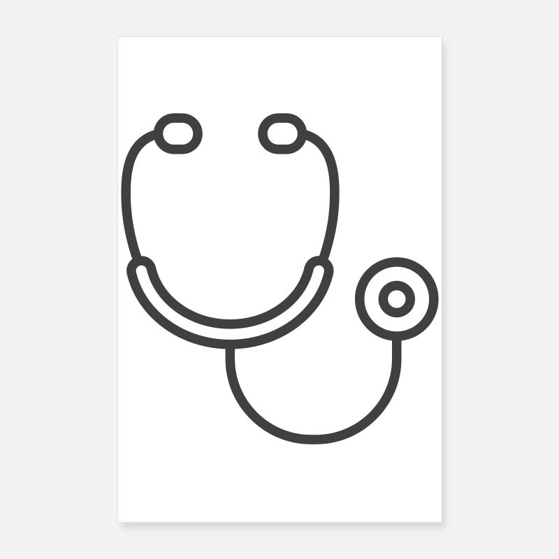 Medical Stethoscope logo icon Poster 24" x 35" (60x90 cm)
