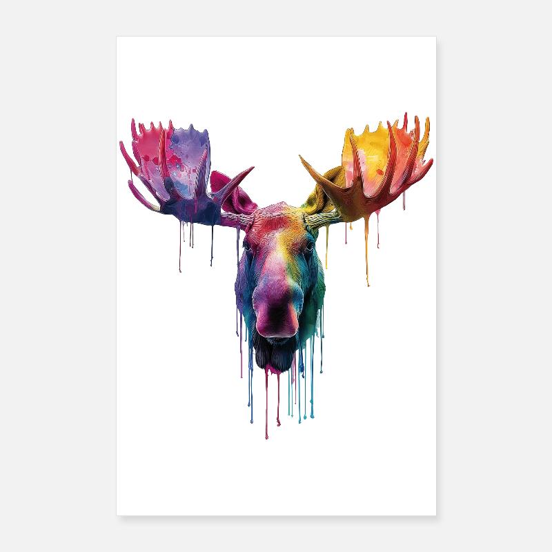 Elch Elchkopf Poster 60x90 cm