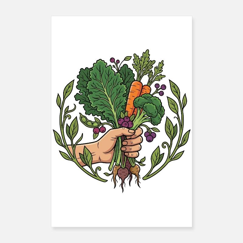 Harvest Hand Carrots & Root Vegetables Poster 24" x 35" (60x90 cm)