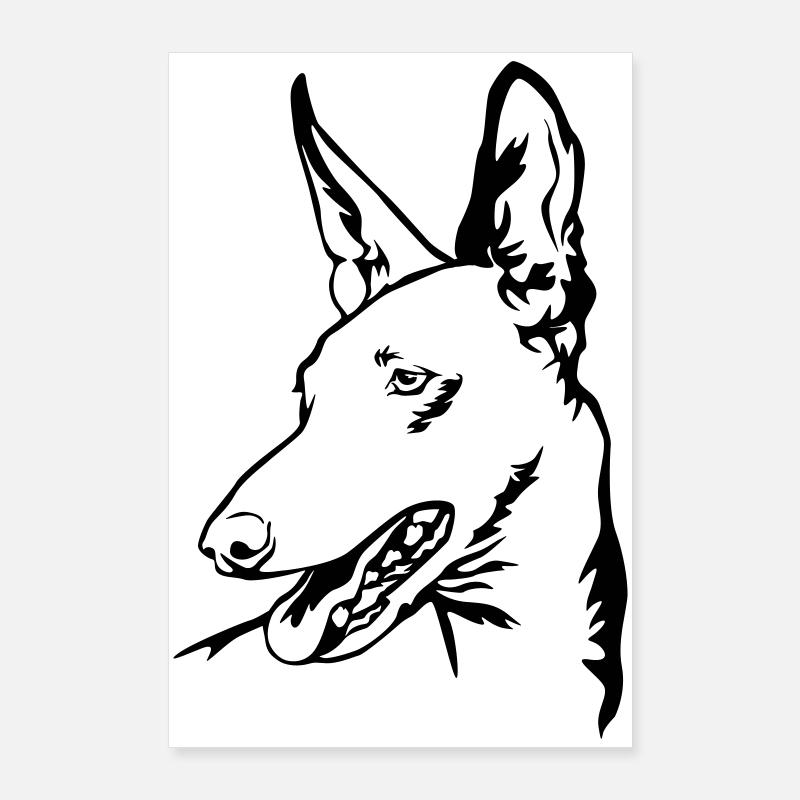 Tête Podenco Poster 60 x 90 cm
