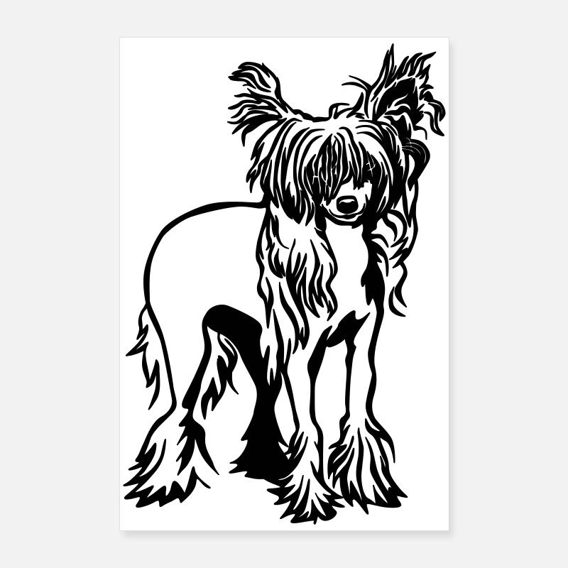 Chinese Crested Dog Poster 24" x 35" (60x90 cm)