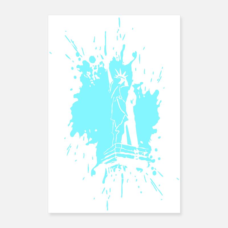 Statue de la Liberté dans une éclaboussure > Vector Graphic Poster 60 x 90 cm