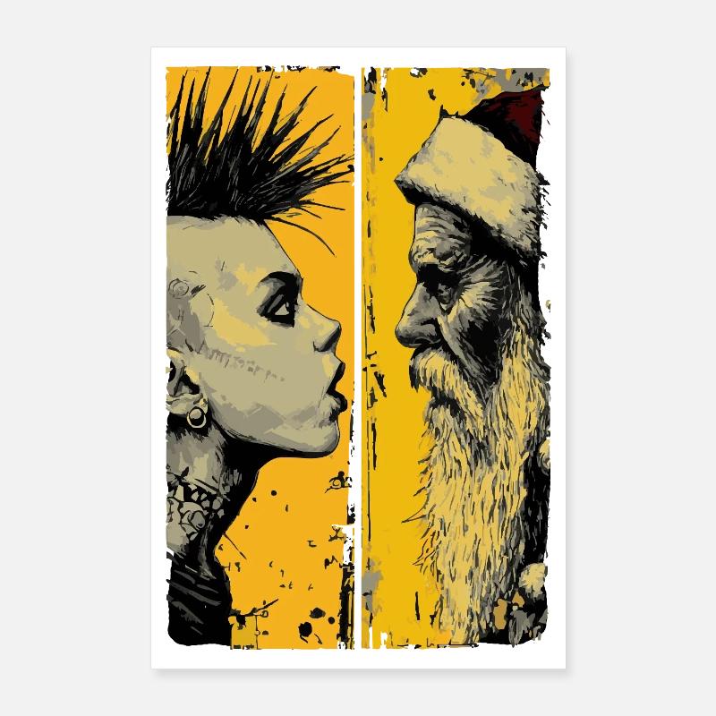 Punk meets Santa Claus Poster 24" x 35" (60x90 cm)