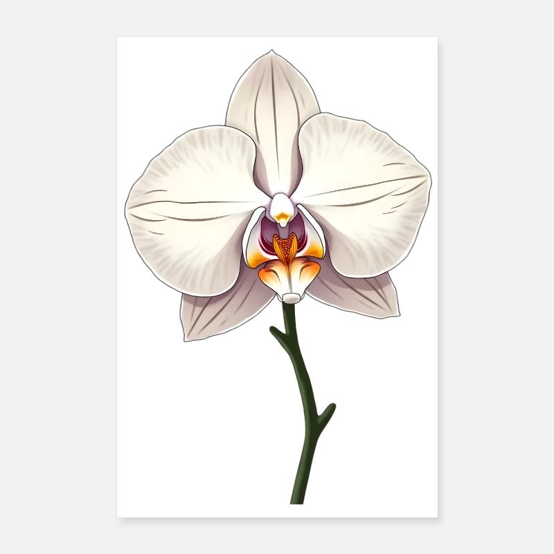 Orchidée blanche Poster 60 x 90 cm