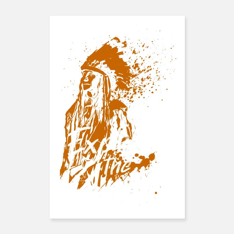 Explore the World Fresque Orange avec Indien Poster 60 x 90 cm