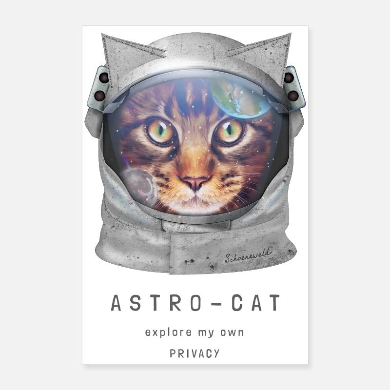 Space cat | Astronaut Katze im Weltall Poster 60x90 cm