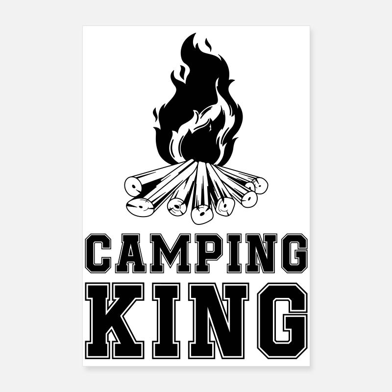Camping King Feu de camp Poster 60 x 90 cm