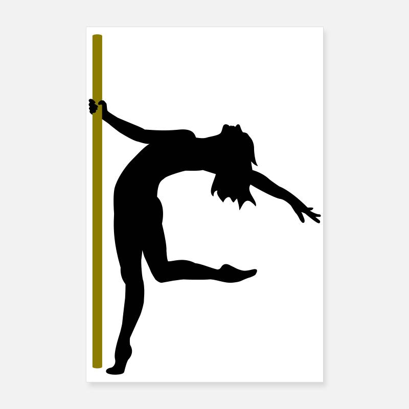 Die Silhouette einer Poledancerin Poster 60x90 cm