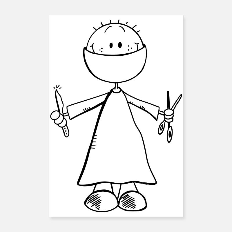 Surgeon Comic Figure - Doctor - Surgery - Surgery - Team Poster 24" x 35" (60x90 cm)