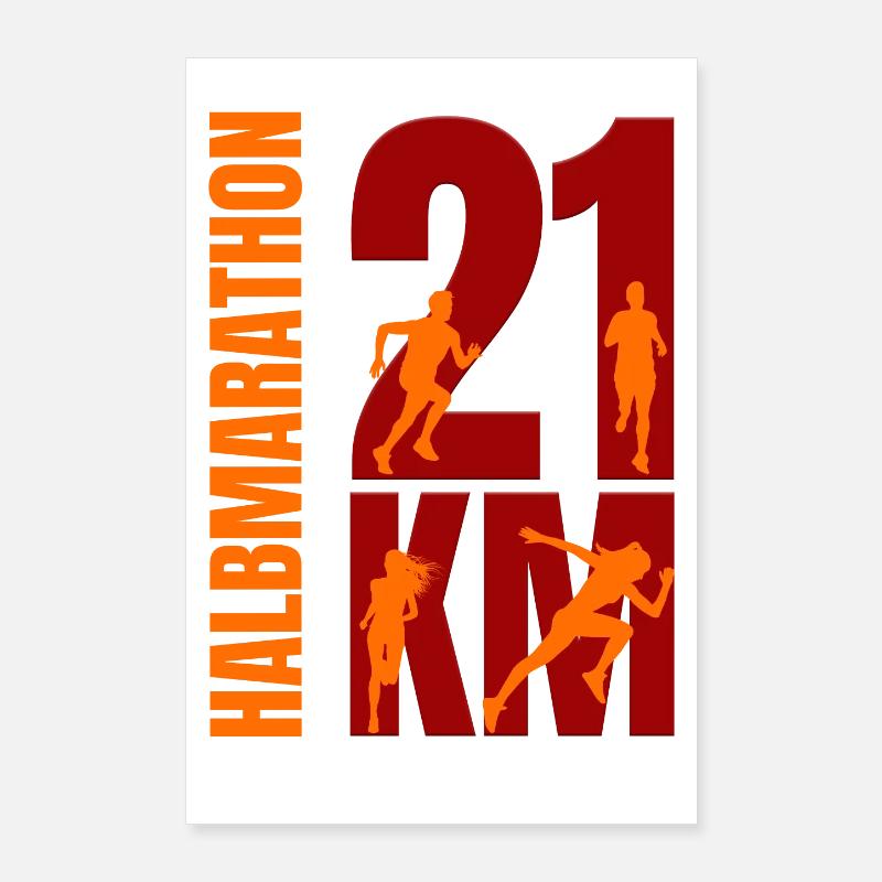 21 KM - Halbmarathon Poster 60x90 cm