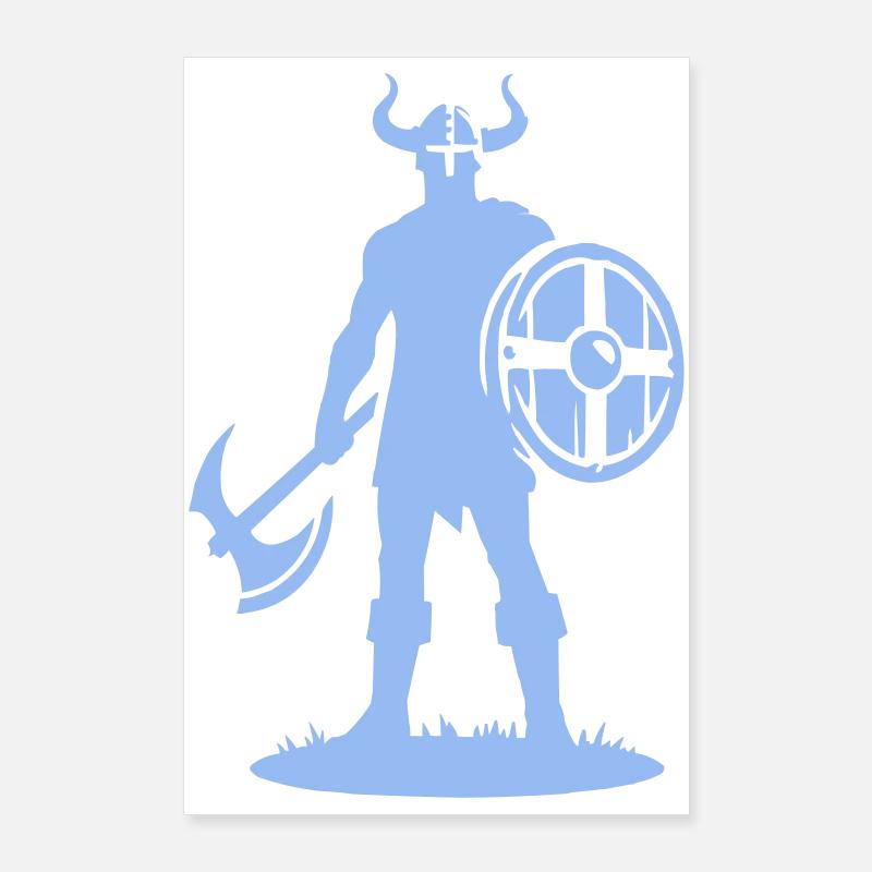 Guerrier viking avec bouclier Poster 60 x 90 cm