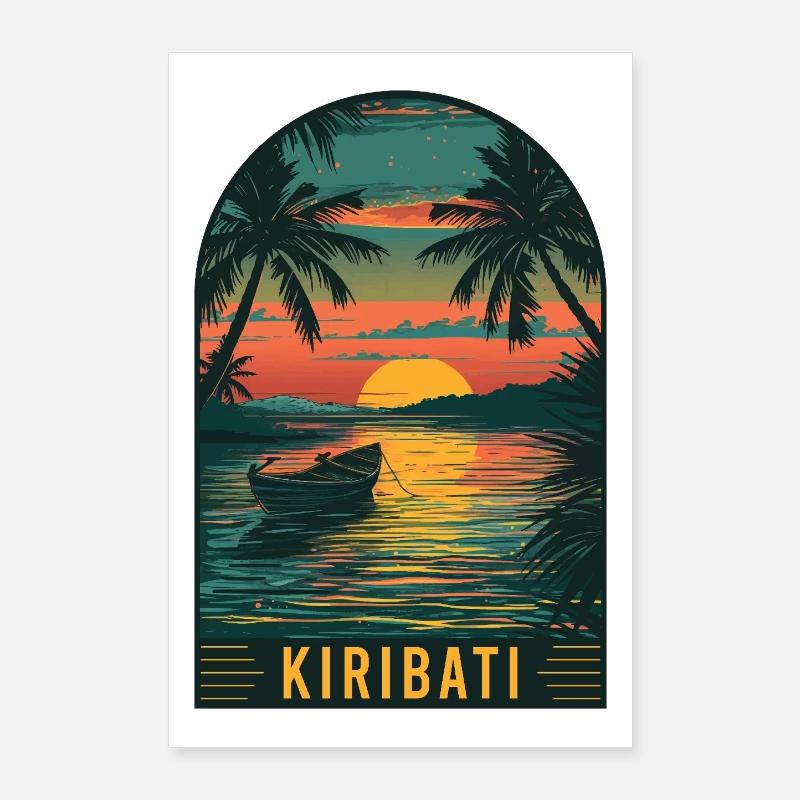 Découvrez le paradis insulaire tropical de Kiribati Poster 60 x 90 cm