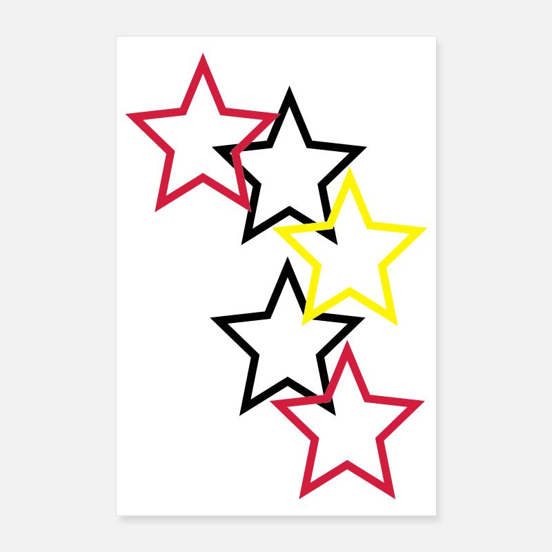 Outlined Stars Three Colors Poster 24" x 35" (60x90 cm)