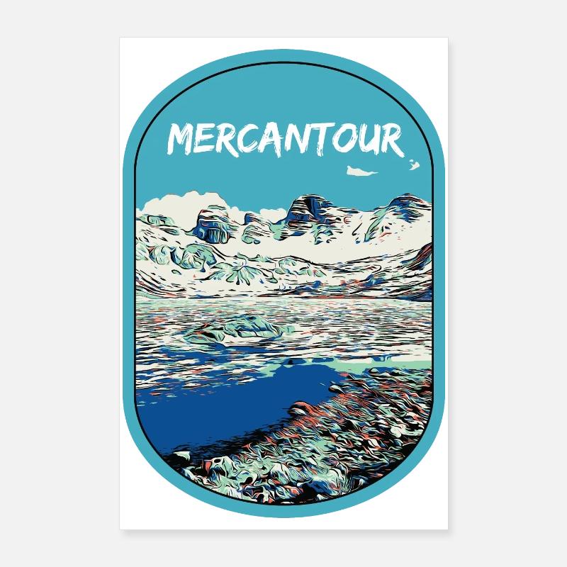Illustration originale des lacs du Parc Mercantour Poster 60 x 90 cm