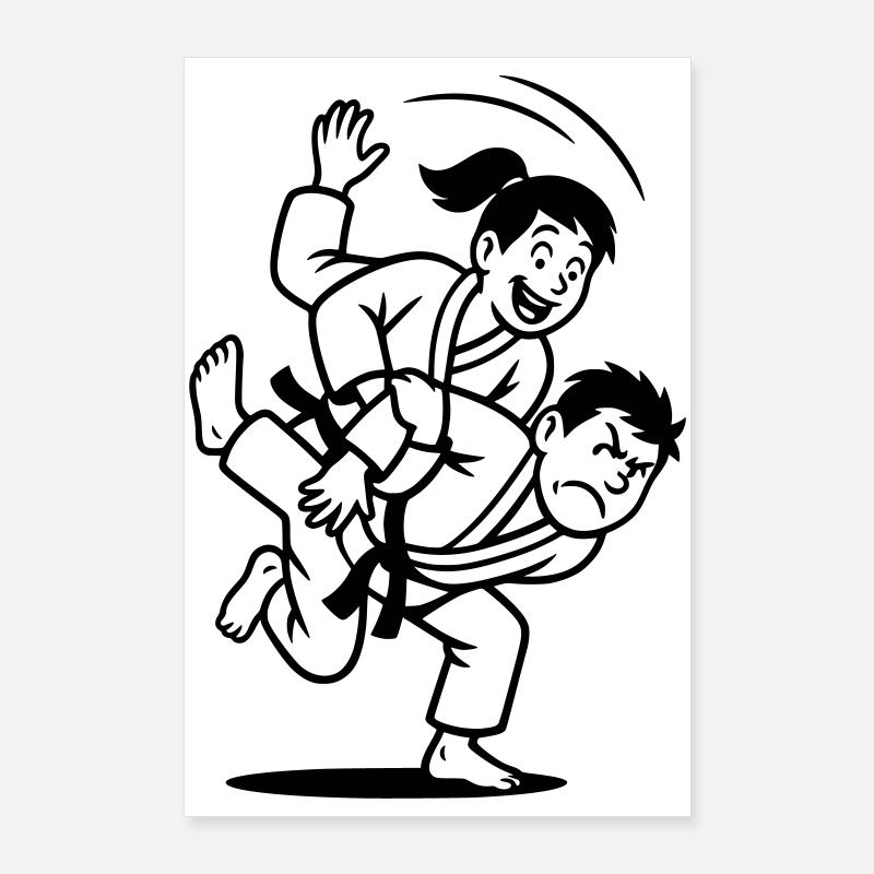 Lancer de judoka Poster 60 x 90 cm