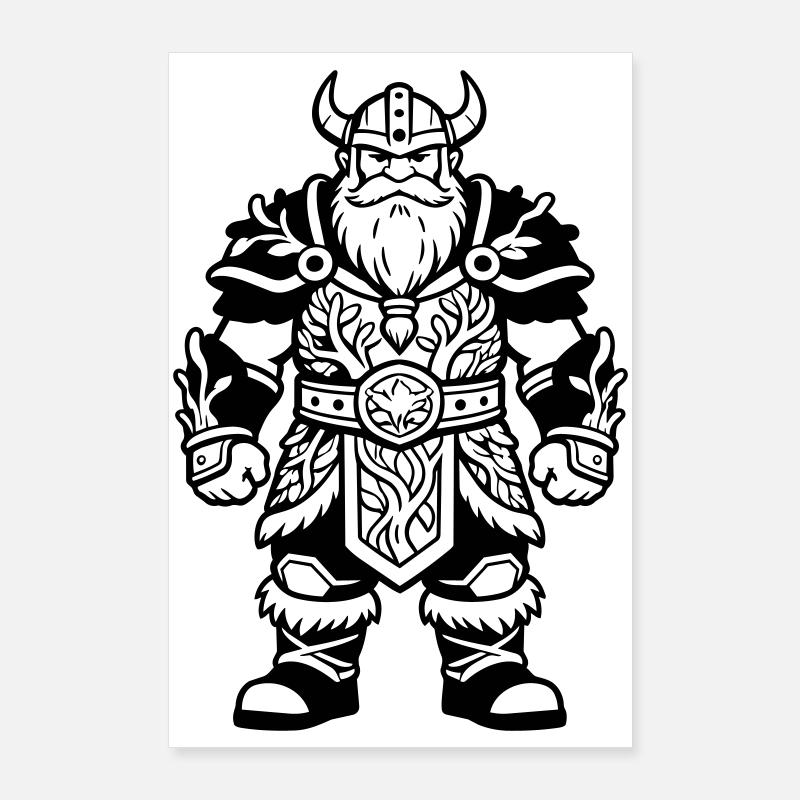 Zwerg mit Rüstung Poster 60x90 cm