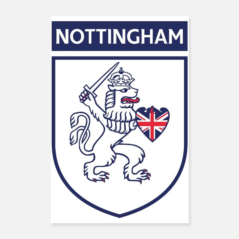 Nottingham Schild Löwe mit Schwert Poster 60x90 cm