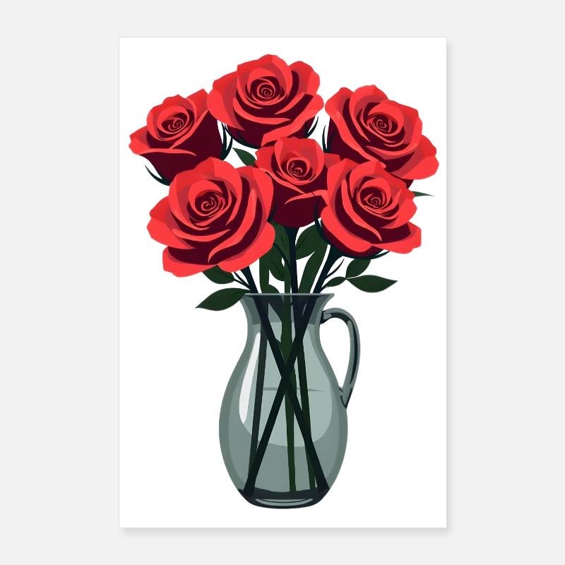 Rote Rosen Poster 60x90 cm