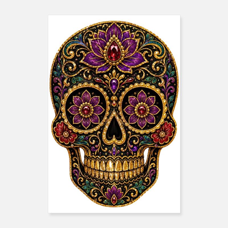 Opulenter Blumenkopf Schmuck Poster 60x90 cm