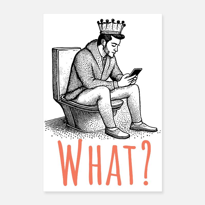 On the mobile - What? Poster 24" x 35" (60x90 cm)