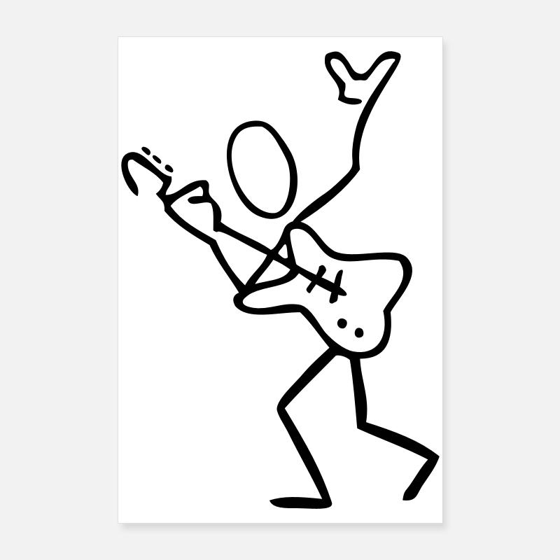 Guitariste sur scène lors du concert Poster 60 x 90 cm