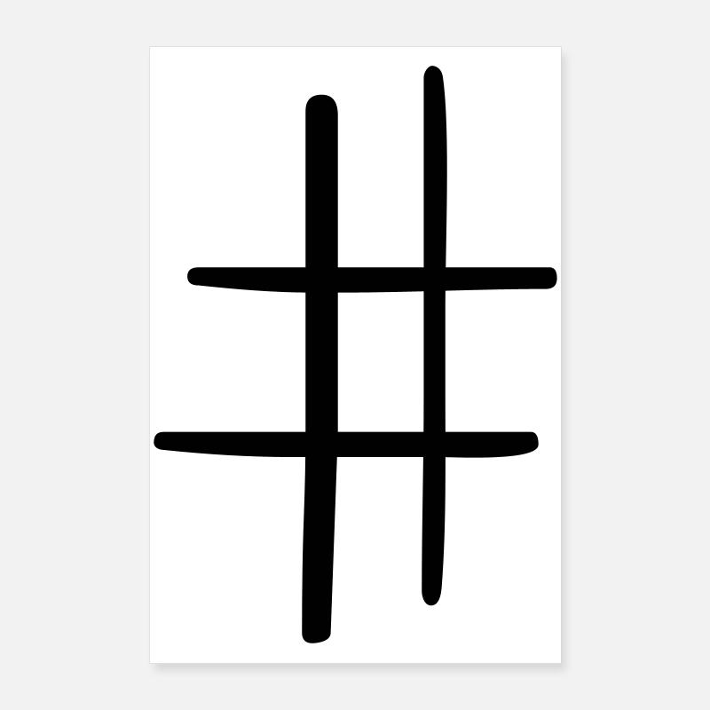 Hashtag Symbol Social Media Geschenkidee Poster 60x90 cm