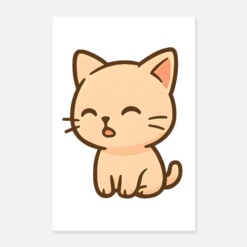 Chaton mignon Kawaii Poster 60 x 90 cm