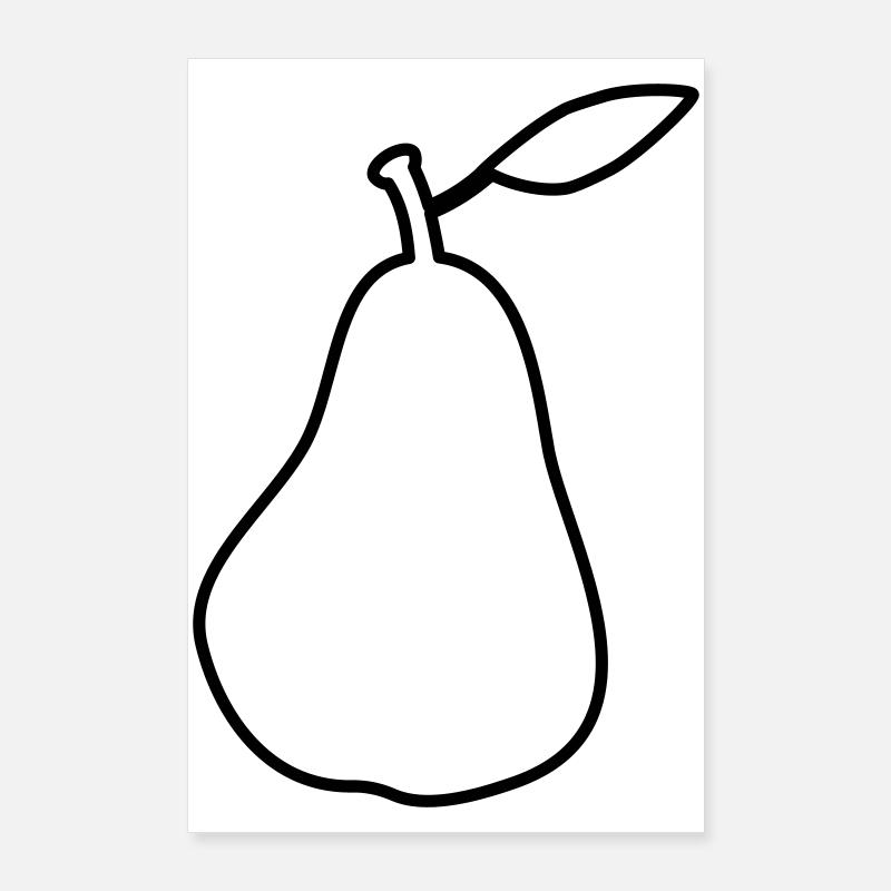 Silhouette Birne Pear Outline Poster 60x90 cm