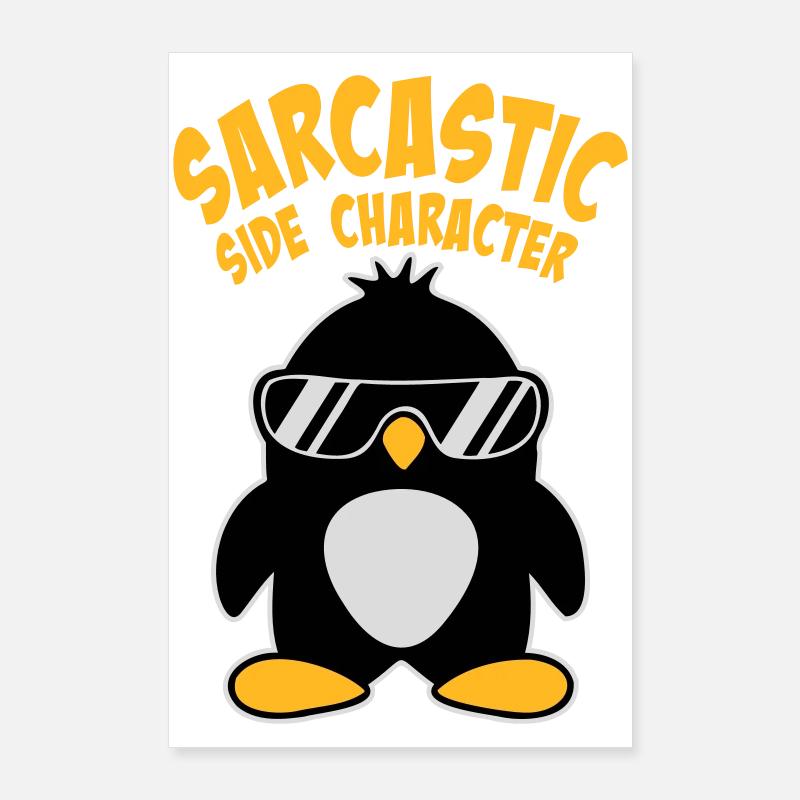 Logo des lunettes de soleil de personnage secondaire sarcastique du Pingouin Poster 60 x 90 cm