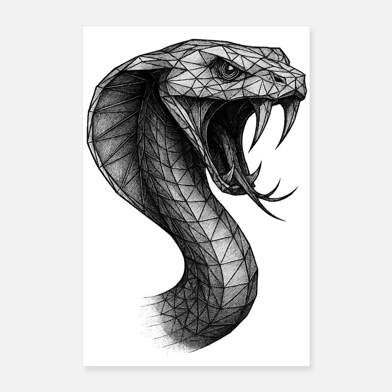 Geometric Snake Facets Poster 24" x 35" (60x90 cm)