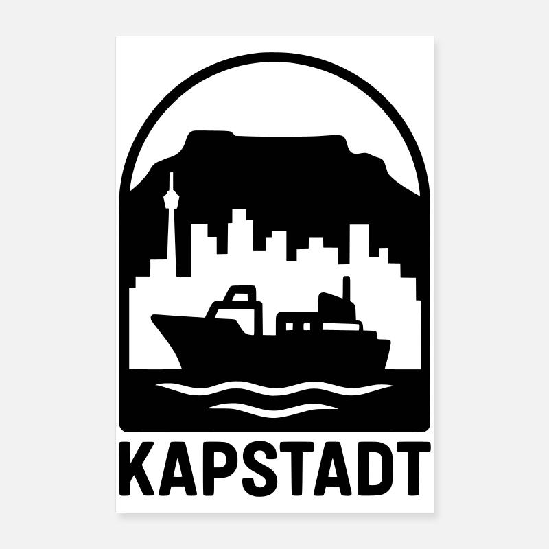 Cape Town Silhouette Table Mountain Poster 24" x 35" (60x90 cm)