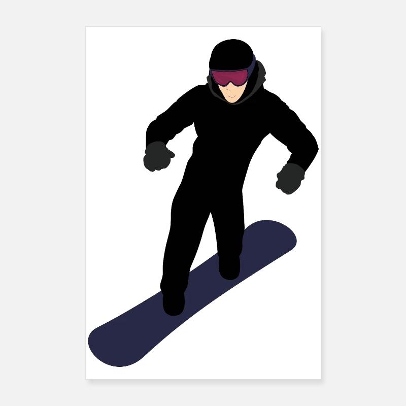 Dynamischer Snowboarder Poster 60x90 cm