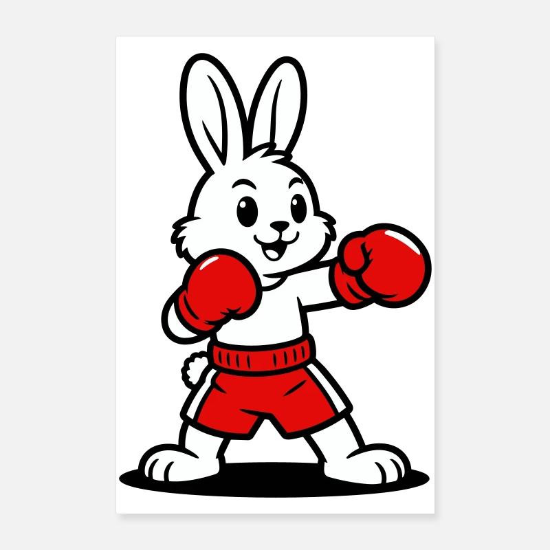hare boxing Poster 24" x 35" (60x90 cm)