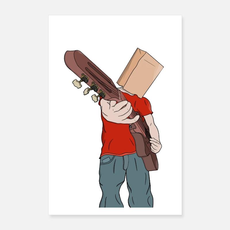 Schüchterner Gitarrist Poster 60x90 cm