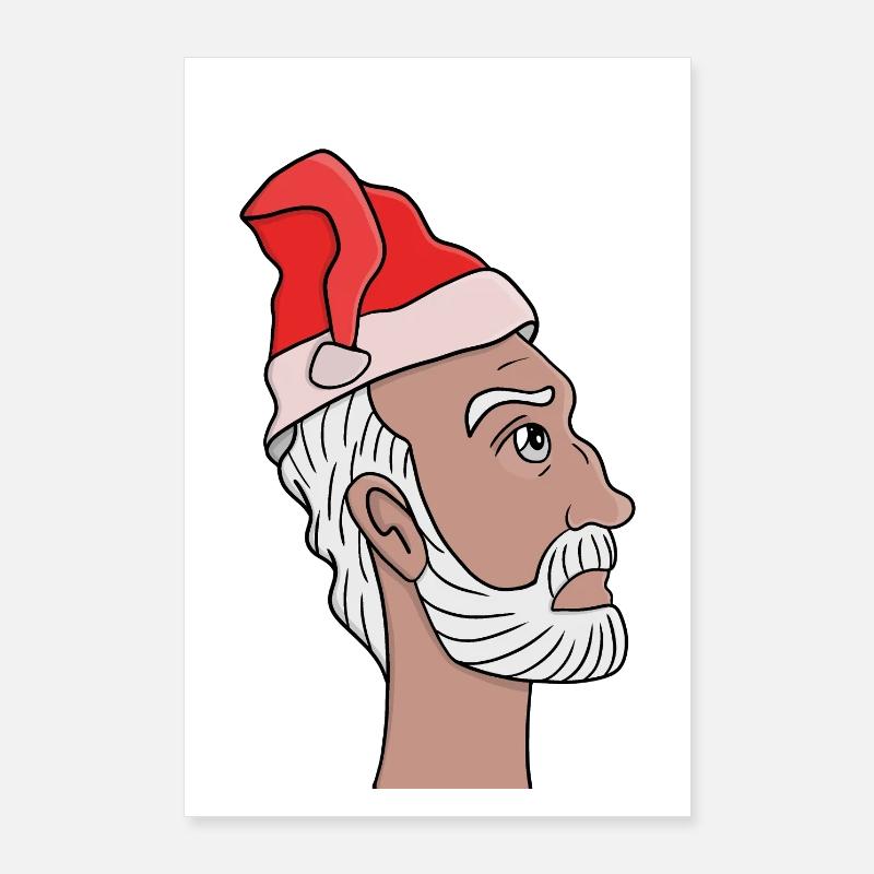 Der Weihnachtsmann schaut nach oben Poster 60x90 cm