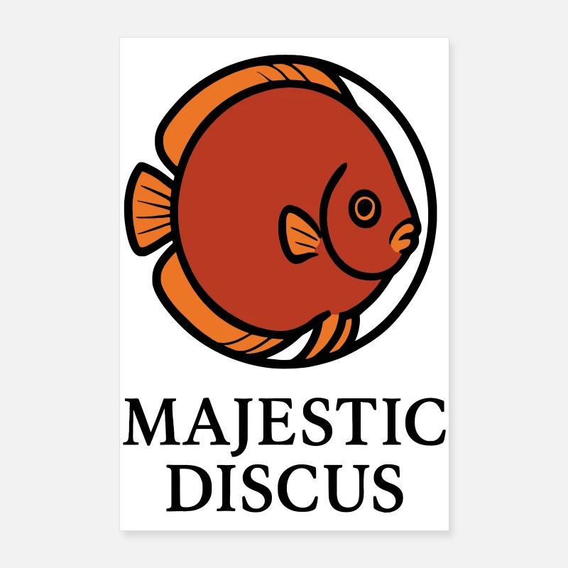 Majestic Circular Discus Fish Logo Poster 24" x 35" (60x90 cm)