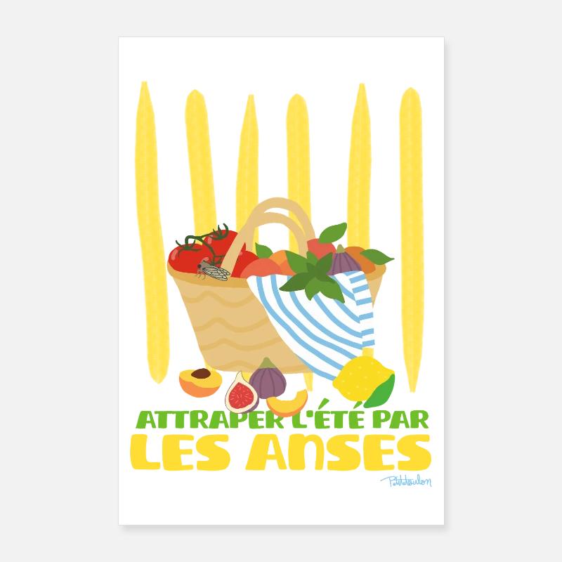 Attraper l'été par les anses du panier Poster 60 x 90 cm
