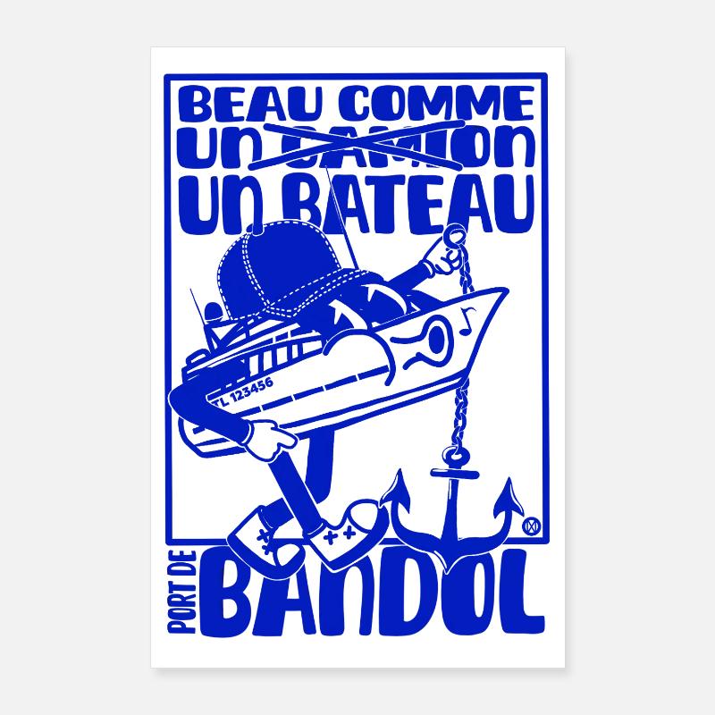 Retro Mittelmeer Bandol Boot Maskottchen Poster 60x90 cm