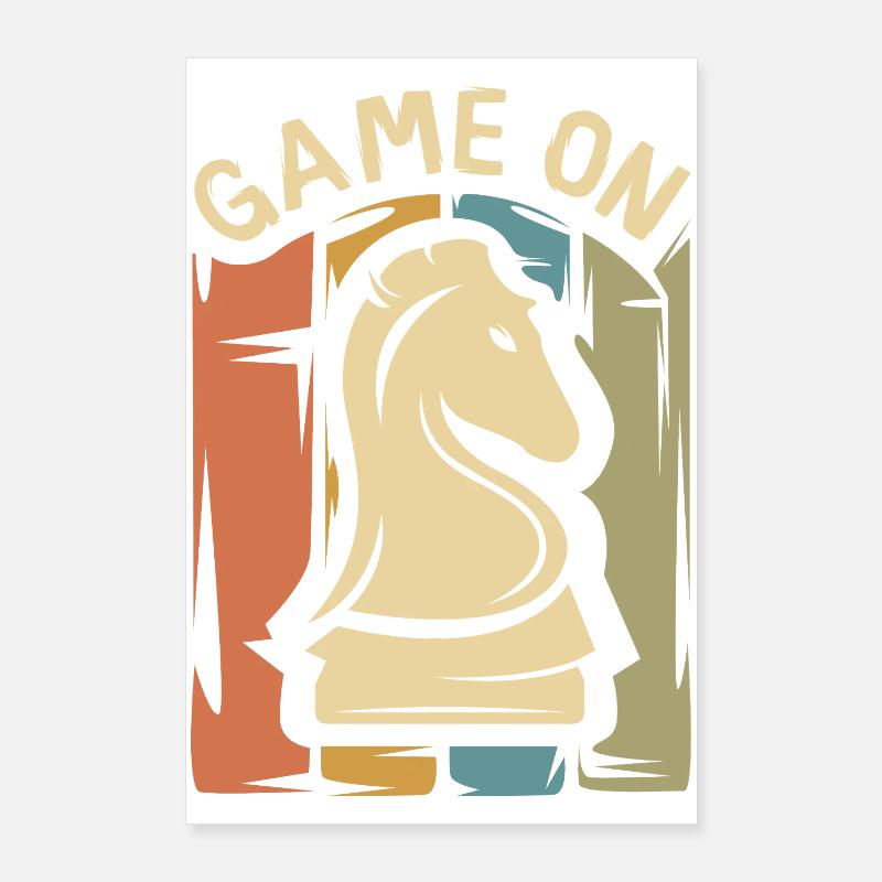 Game On Chess Design – Retro Springer Poster 60 x 90 cm