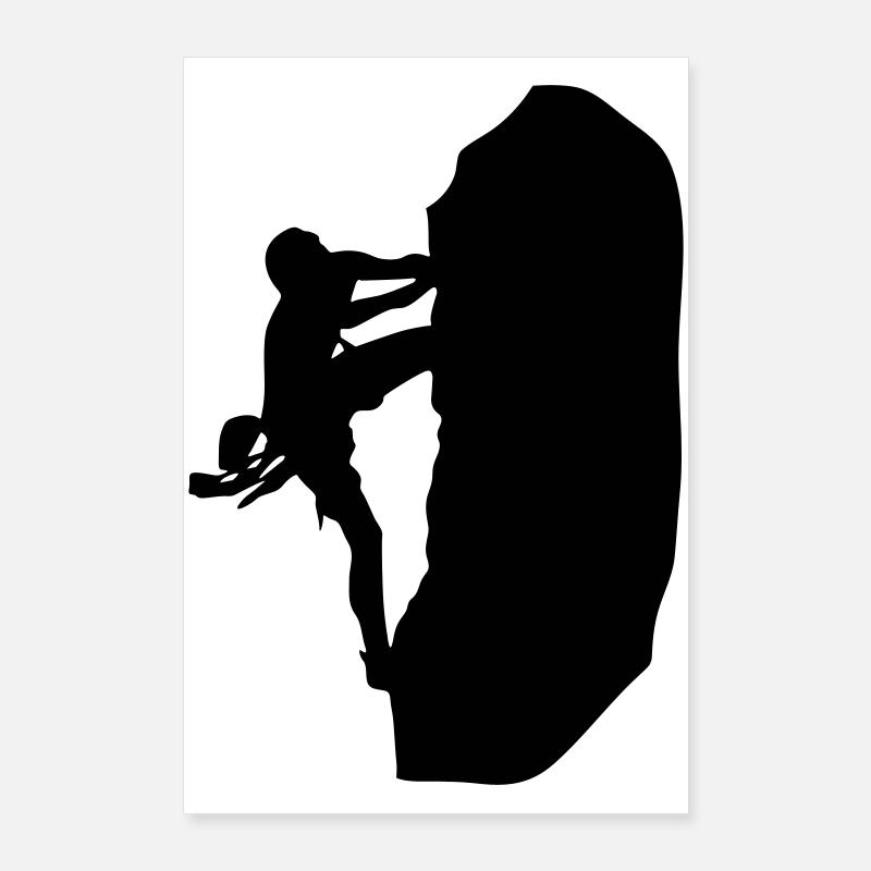 klettern_bergsteigen_silhouette Poster 60x90 cm