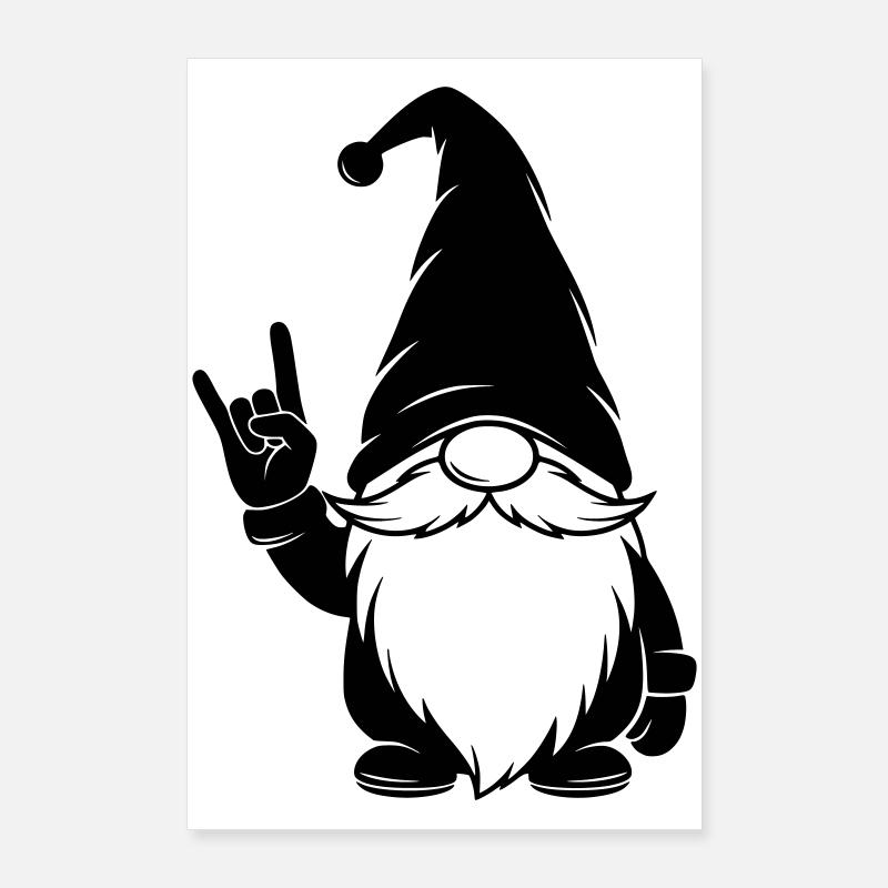 Cooler Wichtel mit Victory Zeichen Poster 60x90 cm