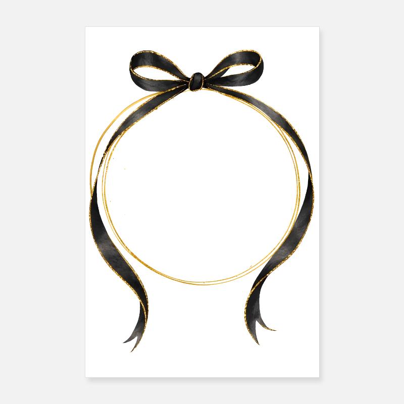 Circle Bow Black Gold Personalizable Poster 24" x 35" (60x90 cm)