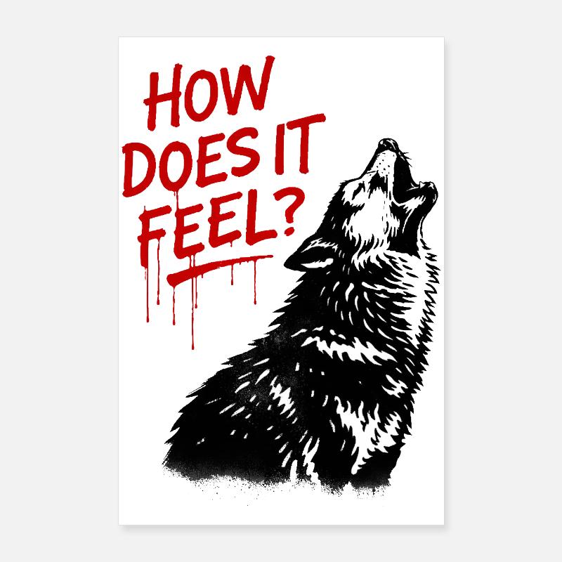 Qu’est-ce que ça fait ? Loup hurlant Poster 60 x 90 cm