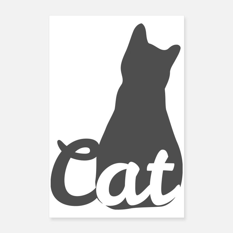 Katzen-Silhouette mit Cat-Text Poster 60x90 cm