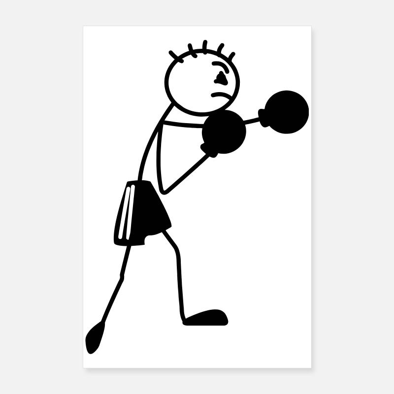 Figurine de boxe Stickmen Poster 60 x 90 cm
